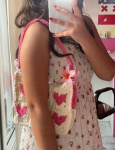 Cute Crochet Heart Shoulder Bag