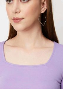 Lilac Square Neck Crop Top