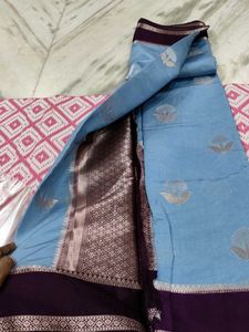 GERMAN BLUE AND PURPLE SAREE