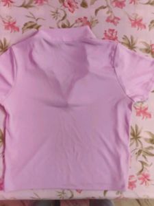 Lilac Ribbed Zip-Up Top