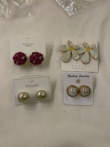 Earring Bundle - Floral, Pearl, and Statement Stud
