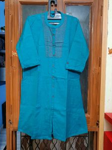 🇳🇿💫❤️Teal Embroidered Button-Down Tunic