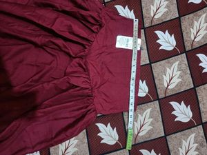 Shein red colour skirt
