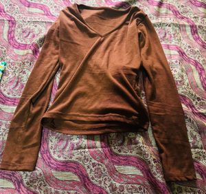 Brown Long Sleeve Top