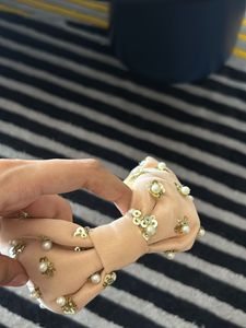 BLUSH PINK STUDDED BOW HAIRBAND