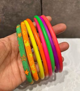 Set Of 8 Neon Hairbands