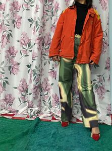Abstract Print High Waisted Pants