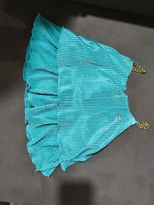 Teal Pleated Top