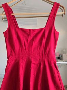 H&amp;M Red Fit &amp; Flare Jersey Dress