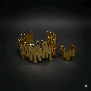 Gold Drip Bracelet &amp; Ring Set