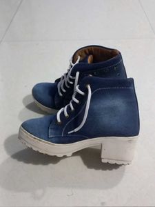 Stylish Denim High Ankle Boots