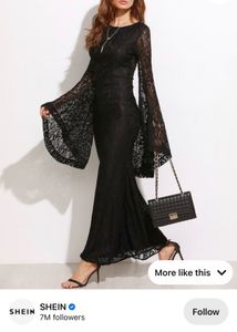 Shein Black Lace Maxi Dress