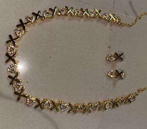 Gold XOXO Necklace &amp; Earring Set