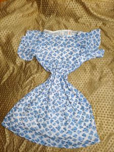 Floral Print Ruffle Sleeve Dress