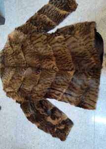 Brown animal print Fur coat