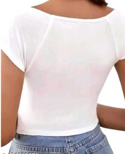 White Square Neck Crop Top