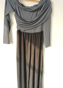 Elegant Two-Tone Maxi Dress