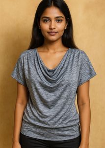 Gray Cowl Neck Top