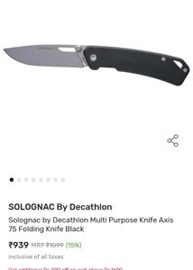 Decathlon Folding Pocket Knife - Silver