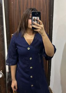 abof Navy Blue A-Line Dress