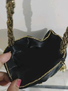 Mirror Embellished Drawstring Pouch