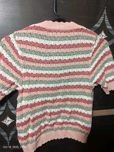 Striped Knit Multicolour Cardigan