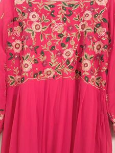 New Pink Floral ZARI ETHNIC Dress