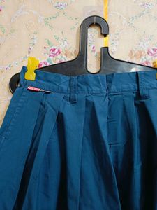 Teal Pleated Skirt