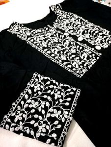 Black Chikankari Suit