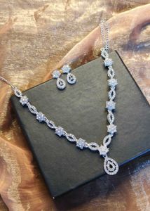 Sparkling Silver Necklace &amp; Earrings Set