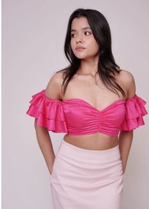Hot Pink Ruffle Sleeve Top