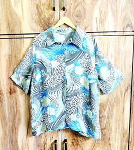 Grey Printed Shirt Size-44