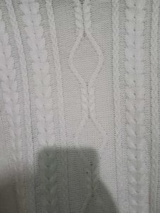 pure white Knit Turtleneck Sweater