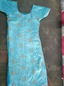 Blue Embroidered Kurta