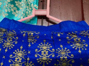 Elegant Gold &amp; Blue Indian Dress