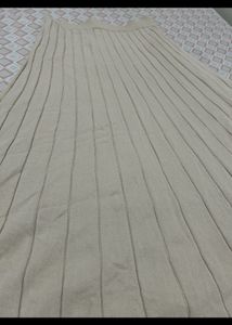 Ankle Lenth Beige A- Line Flaired Skirt