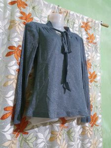 Elegant Tie-Neck Blouse