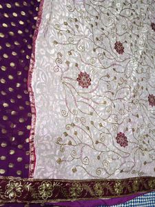 Double Color Saree Heavy Work With Sequence