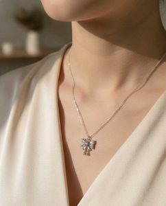 fairycore Bow Pendant Necklace