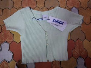 Chuck Ribbed Button Down Top