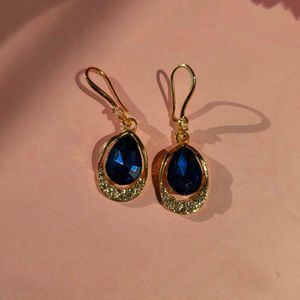 Blue Crystal Teardrop Earrings