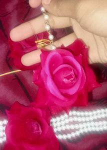 🌹Rose & Pearl Jhumka Earrings free yellow haldi s