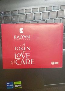 Kalyan Jewellers Physical Store Gift Card 2100rs.