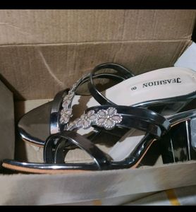 Dark Grey Matallic Heels