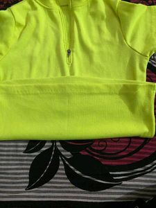Neon Yellow Quarter Zip Shirt