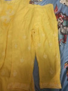 Bright Yellow Kurti With Pants