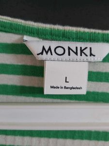 Green Striped Crop Top