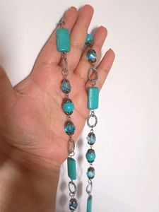 Turquoise Beaded oxidised Necklace