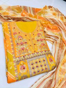 Elegant Embroidered Salwar Suit Material