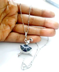 925 Silver Doll Pendant With Cz Stone Exclusive Imported
